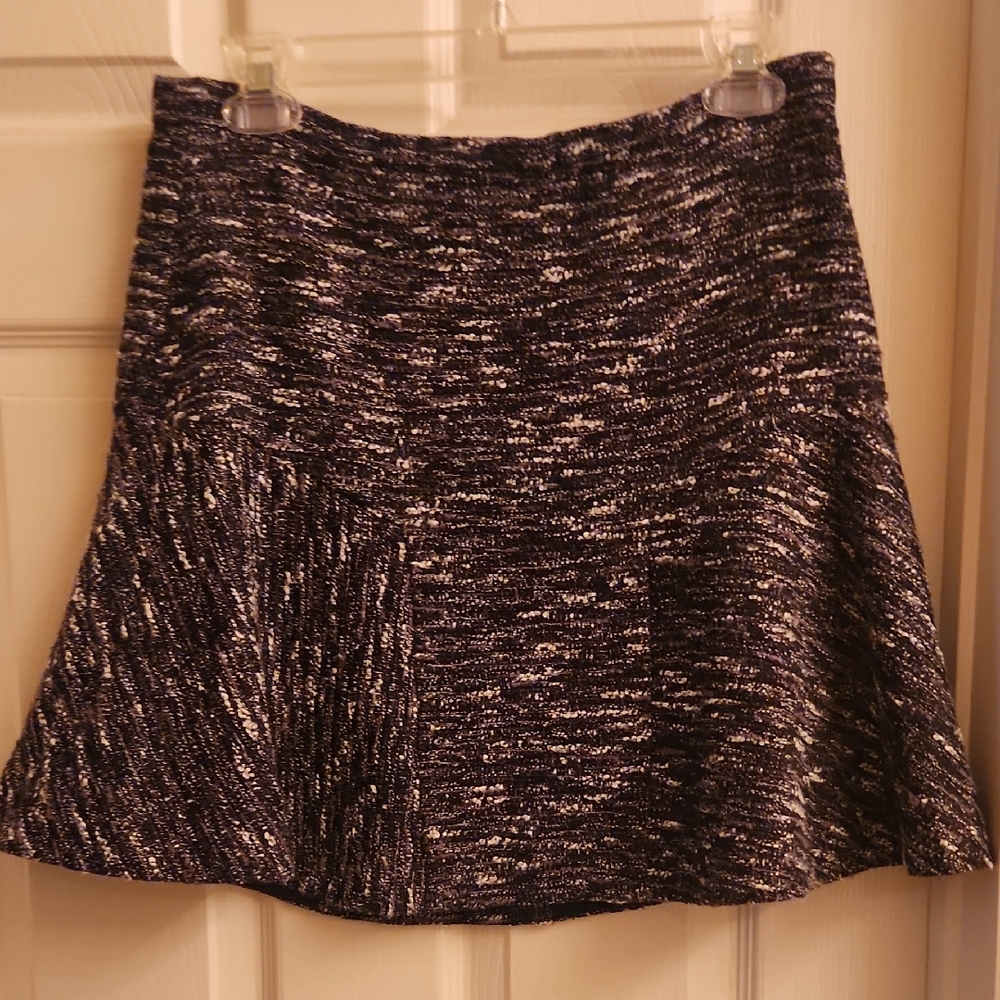 J. Crew Black and White A-Line Mini Skirt